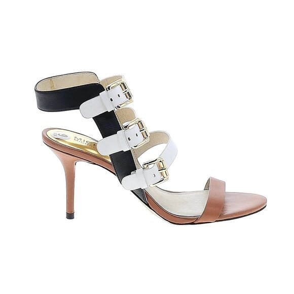 Michael Kors Shoes - Michael Kors Designer Gold 3 Buckle Gladiator Strappy Sandal Heels 9